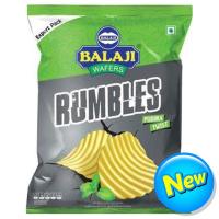 ราคา บาลาจิรัมเบิ้ลส์พูดินาทวิสต์มันฝรั่งแผ่นหยักทอดกรอบรสสไปซี่มิ้นท์ 135กรัม Balaji Wafers Potato Chips Rumbles Pudina Twist 135g. (8906010505530)