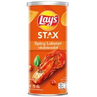 ราคา เลย์สแตคส์มันฝรั่งทอดกรอบแผ่นเรียบกลิ่นกุ้งมังกรสไปซี่ 65กรัม Lays Stax Potato Chips Spicy Lobster Flavor 65g. (8850718820580)