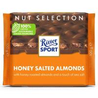ราคา ริตเทอร์สปอร์ตช็อกโกแลตนมผสมอัลมอนด์อบเกลือเคลือบน้ำผึ้ง 100กรัม Ritter Sport with Honey Salt Almonds Chocolate 1000g. (4000417704009)