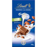 ราคา ลินด์สวีสคลาสสิคช็อกโกแลตนมสอดไส้อัลมอนด์เต็มเม็ด 100กรัม Lindt Swiss Classic Whole Almond Milk Chocolate 100g. (7610400014038)