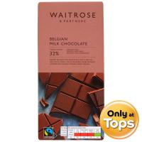 ราคา เวทโทรสเบลเยียนมิลค์ช็อกโกแลต 180กรัม Waitrose Belgian Milk Chocolate 180g. (5000169608050)