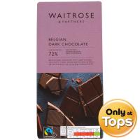 ราคา เวทโทรสเบลเยี่ยนดาร์คช็อกโกแลต72เปอร์เซนต์ 180กรัม Waitrose Belgian Dark Chocolate 72percent 180g. (5000169608036)