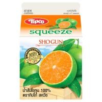 ราคา ทิปโก้สควีซน้ำส้มโชกุนพาสเจอร์ไรส์ 300มล. Tipco Squeeze Pasteurized Shogun Orange Juice 300ml. (8851013791285)