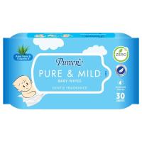 ราคา เพียวรีนผ้าเช็ดทำความสะอาดผิวเด็กสูตรเพียวแอนด์มายด์ 30แผ่น Pureen Pure and Mild Baby Wipes 30sheets (8850848009787)