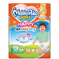 ราคา มามี่โพโคแฮปปี้เดย์แอนด์ไนท์กางเกงผ้าอ้อมเด็กขนาด XL 54ชิ้น Mamy Poko Happy Day and Night Baby Diaper Pants Size XL 54pcs. (8851111420384)