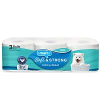 ราคา สมาร์ทเตอร์กระดาษชำระยาว5เท่าแพค 3ม้วน Smarter Long Roll Tissue 5XL Pack 3roll (8853474044566)