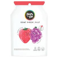 ราคา ซันซุเยลลี่ผสมบุกกลิ่นองุ่นและสตรอเบอรี่ 96กรัม Sunsu Jelly Carrageenan Mixed Konyakku Grape and Strawberry Flavour 96g. (8859400301918)