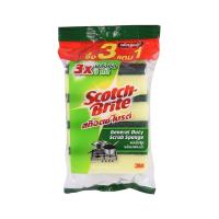 ราคา 3เอ็มแผ่นใยขัดพร้อมฟองน้ำแพคสุดคุ้ม 3แถม1 3M Gerneral Duty Scrub Sponge Special Pack 3Get1 (8859272201477)