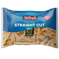 ราคา แทลลียส์มันฝรั่งแช่แข็งเส้นใหญ่ 1กก. Talleys Straight Cut Fries 1kg. (9414897010805)