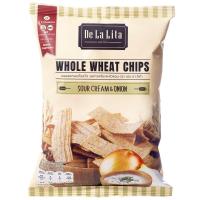 ราคา เดอลาลิต้าขนมอบกรอบโฮลวีตรสซาวครีมและหัวหอม 70กรัม De La Lita Whole Wheat Chips Sour Cream and Onion 70g. (8859078001820)