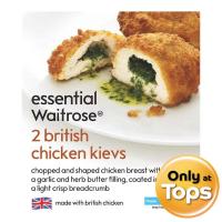 ราคา เวทโทรสเนื้อไก่คลุกเกล็ดขนมปังไส้กระเทียมผสมผักชีฝรั่ง 284กรัม Waitrose 2 Chicken Kievs with Garlic Butter 284g. (5000169614082)