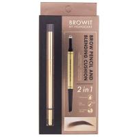 ราคา บราวอิทดินสอเขียนคิ้วบราวแอนด์เบลนดิ้งคูชั่นเนเชอรัลบราว 0.61กรัม Browit Brow and Blending Cushion Natural Brow Pencil 0.61g. (8858842071786)
