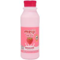 ราคา เมจินมสดรสสตรอเบอร์รี่ 450ซีซี Meiji Pasteurized Milk Strawberry 450cc. (8850329145614)