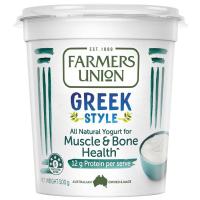 ราคา ฟาร์เมอรส์ยูเนียนโยเกิร์ตแบบกรีกสูตรโปรตีนสูง 500กรัม Farmers Union Greek Style Yogurt High in Protein 500g. (9300658407840)