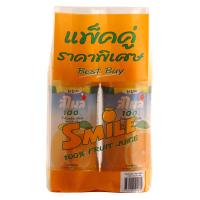 ราคา สไมล์น้ำส้มพร้อมเนื้อพาสเจอร์ไรส์ 1ลิตร แพค 2 Smile Pasteurized Orange Juice with Pulp 1ltr. Pack2 (8852108110615)