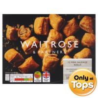 ราคา เวทโทรสโฟรเซน15ค๊อกเทลซอสเซจโรลแช่แข็ง 285กรัม Waitrose Frozen 15 Cocktail Sausage Rolls 285g. (5000169293348)