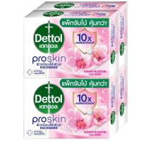 ราคา เดทตอลสบู่ก้อนปรสกินซากุระบลอสซั่ม 100กรัม แพค 4 Dettol Bar Soap Proskin Sakura Blossom 100g. Pack 4 (8850360028426)