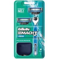 ราคา ยิลเลตต์ใบมีดโกนพร้อมด้ามมัคทรีพลัส 1ชุด Gillette Mach3 plus Razor Replacement Cartridge 1set (4902430788205)