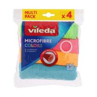 ราคา วิเลดาผ้าไมโครไฟเบอร์คัลเลอร์แพค 4ชิ้น Vileda Microfibre Colors Cloth Pack 4pcs. (4023103192577)