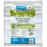 ราคา สมาร์ทเตอร์ถุงหูหิ้วย่อยสลายได้ตามธรรมชาติ 9X18นิ้วแพค 50ใบ Smarter Biodegradable Handled Bags Size 9X18inch Pack 50pcs. (8853474052196)