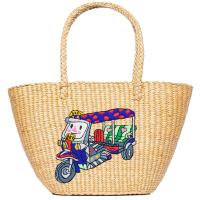 ราคา กู๊ดกู๊ดส์กระเป๋าสานผักตบชวาลายตุ๊กตุ๊กไซส์ M(C2 Good Goods Bag Weave Water Hyacinth Tuk Tuk Size M(C2 (8859554108043)