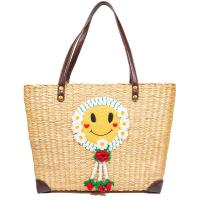 ราคา กู๊ดกู๊ดส์กระเป๋าสานผักตบชวาลายมาลัยไซส์ L(C2 Good Goods Bag Weave Water Hyacinth Garland Size L(C2 (8859554108036)