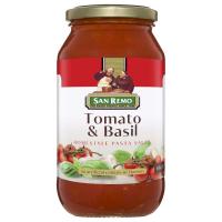 ราคา ซานรีโมซอสมะเขือเทศผสมใบโหระพา 500กรัม Sanremo Tomato Basil Pasta Sauce 500g. (9310155002042)