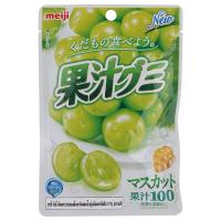 ราคา เมจิขนมเยลลี่เจลาตินผสมน้ำองุ่นมัสแคทเข้มข้น 54กรัม Meiji Juicy Gummy Muscat 54g. (4902777071671)