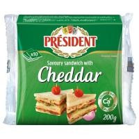 ราคา เพรสซิเด้นท์เชดด้าชีสสไลด์ 200กรัม President Cheddar Cheese Sliced 200g. (3228020490336)