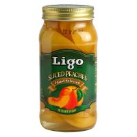 ราคา ลิโก้ลูกพีชในน้ำเชื่อม 680กรัม Ligo Sliced Peaches Hand Selected in Light Syrup 680g. (72810662259)