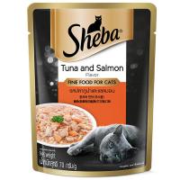 ราคา ชีบาสูตรแมวโตรสทูน่าและแซลมอนอาหารแมวพรีเมียมชนิดเปียกแบบซอง70กรัม Sheba Cat Adult Tuna And Salmon Cat Food Premium Wet Pouch 70g. (9334214025001)