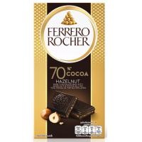 ราคา เฟอร์เรโรดาร์กเฮเซลนัท70เปอร์เซนต์ช็อกโกแลตบาร์ 90กรัม Ferrero 70 Percent Dark Hazelnut Chocolate Bar 90g. (8000500447895)