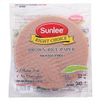 ราคา ซันลีแผ่นแป้งข้าวกล้องเวียดนามกลม 340กรัม Sunlee Brown Rice Paper 340g. (761934411880)