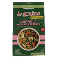 ราคา อะเกรนส์กราโนล่ารสมัทฉะเอสเพรสโซ่ 225กรัม A Grains Granola Matcha Espresso 225g. (8853282002727)