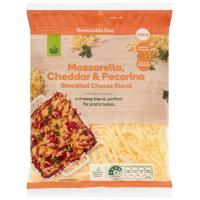 ราคา วูลเวิร์ธมอสซาเรลล่าผสมเชดดาร์ชีสและเพโคริโน่ชีสขูดเส้น 250กรัม Woolworths Mozzarella Cheddar and Pecorino Shredded Blend 250g. (9339687225736)