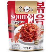 ราคา ซูกิชิปลาหมึกเส้นปรุงรส 60กรัม Sukishi Seasoned Squid Strips 60g. (8859242900034)