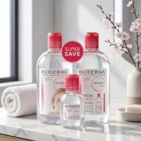 ราคา ไบโอเดอร์มาเซ็นซิบิโอเอชทูโอทริปเปิลเซ็ต Bioderma Sensibio H2O Triple Set (8859362001109)