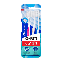 ราคา เบอร์แมนแปรงสีฟันคอมพลีทซอฟท์ แพค 3 Berman Toothbrush Complete Soft Pack 3 (8851145200167)