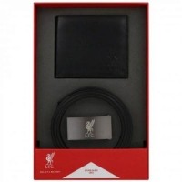 ราคา Liverpool FC ชุดของขวัญ ลิเวอร์พลู กระเป๋าสตางค์และเข็มขัด หนังสีดำ