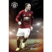 ราคา Manchester United FC โปสเตอร์แมนยู Rooney พร้อมรูปลายเซ็นต์