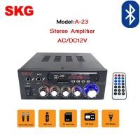 ราคา ขยายสเตอริโอ SKG Stereo Amplifier จอ LCD build in มีบลูทูธ วิทยุ FM USB AC DC เครื่องขยายเสียง A 23 ขยาย12V ขยาย220V ขยายมอเตอร์ไซค์ ขยายบ้าน (1215668870)