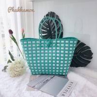 ราคา กระเป๋าสานพลาสติกงานแฮนด์เมค รุุ่น Summer มี 10 สี ตระกร้าสาน งานฝือมือ สินค้า กระเป๋าสานสวยๆ กระเป๋าสานถือ (1558470706)