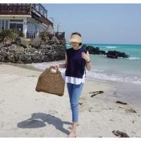 ราคา Look hive กระเป๋าสานหูหิ้วไม้ ใบใหญ่ กระเป๋าสานเกาหลี กระเป๋าสานน่ารัก กระเป๋าไปทะเล กระเป๋าสานผักตบชวา กระเป๋าหวาย F128 (1376976316)