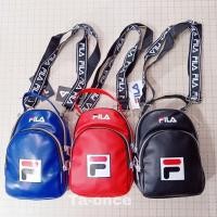 ราคา Mamadaru พร้อมส่ง Mini Bag FILA กระเป๋าสะพายข้าง หนัง PU งานสวย สายเทป ถือได้ (1047080531)