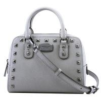 ราคา Michael Kors หนังแท้ฟอกแบบกันรอยขีดข่วน ประดับหมุด สวยมาก Michael Kors Studded Mini Satchel Saffiano Leather Pearl Grey (1521948358)