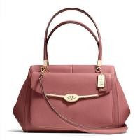 ราคา Coach แท้ หนังฟอกกันรอยขีดข่วน สีสวยมาก COACH MADISON SAFFIANO LEATHER MADELINE EAST WEST SATCHEL 27854 Rouge (1426824437)
