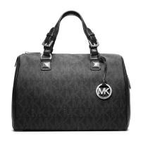 ราคา Michael Kors แท้ รุ่นใหม่ Coated Canvas ลาย Logo หรูมาก Michael Kors Grayson MK LOGO Large Satchel Bag Black 35F6SGYS3B (1521380692)
