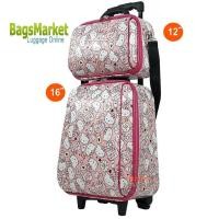 ราคา BB SHOP Luggage Wheal กระเป๋าเดินทางล้อลาก ระบบรหัสล๊อค เซ็ท 2 ใบ ขนาด 16 12 นิ้ว Hello Kitty Pink 3 Code F7719 16 New Arrival (435120257)