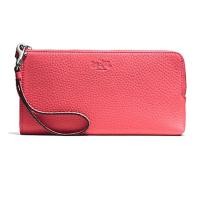 ราคา COACH แท้ กระเป๋าสตางค์ หนังแท้ ซิปปิด ช่องเยอะ COACH แท้ รุ่นหายาก COACH L ZIP REFINED GRAIN WALLET (1531980169)