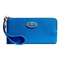 ราคา COACH แท้ กระเป๋าสตางค์ หนังแท้ ซิปปิด ช่องเยอะ COACH แท้ รุ่นหายาก COACH L ZIP REFINED GRAIN WALLET (1531912620)